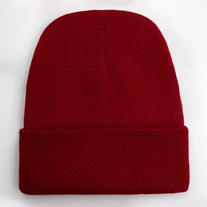 Unisex Wool Blend Knitted Beanie - Soft, Warm Winter Cap Available in 24 Colors