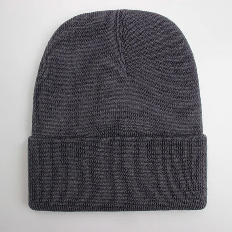 Unisex Wool Blend Knitted Beanie - Soft, Warm Winter Cap Available in 24 Colors