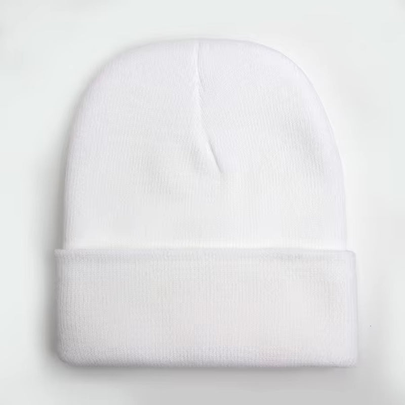 Unisex Wool Blend Knitted Beanie - Soft, Warm Winter Cap Available in 24 Colors