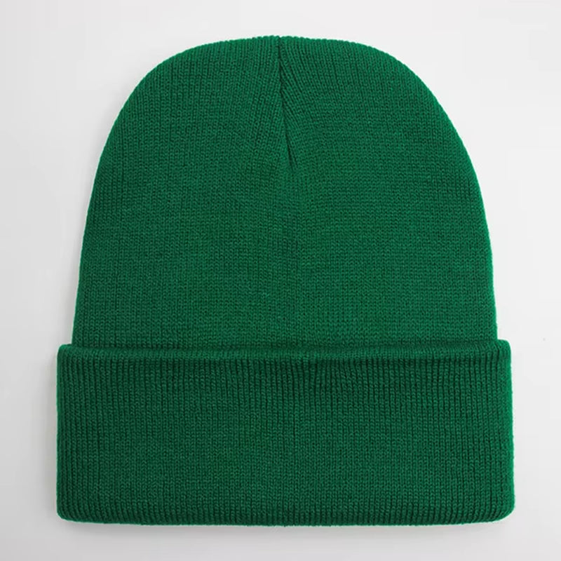 Unisex Wool Blend Knitted Beanie - Soft, Warm Winter Cap Available in 24 Colors