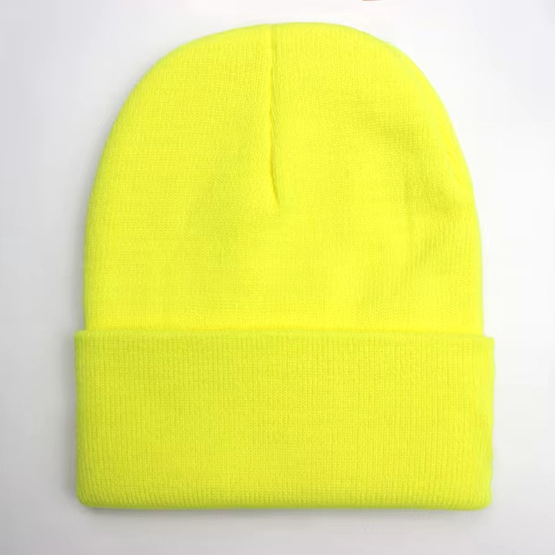 Unisex Wool Blend Knitted Beanie - Soft, Warm Winter Cap Available in 24 Colors