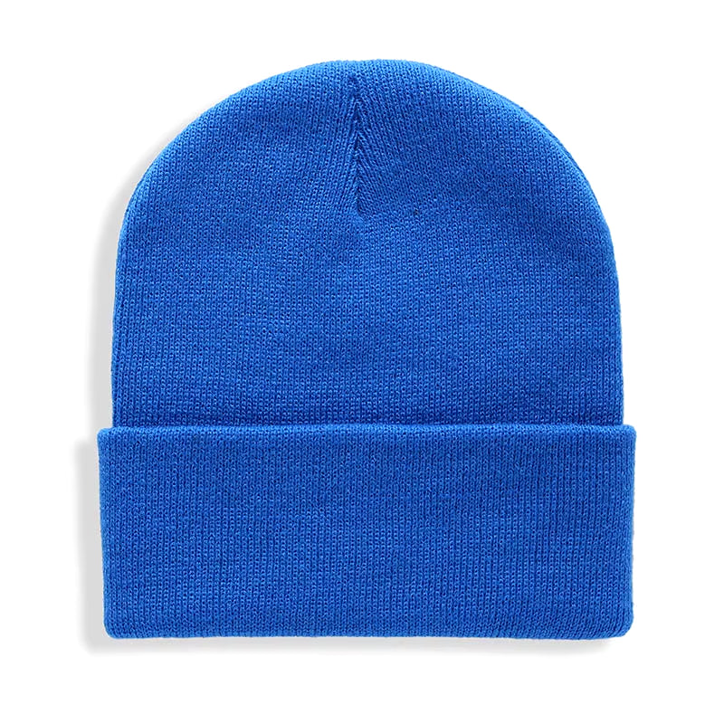 Unisex Wool Blend Knitted Beanie - Soft, Warm Winter Cap Available in 24 Colors