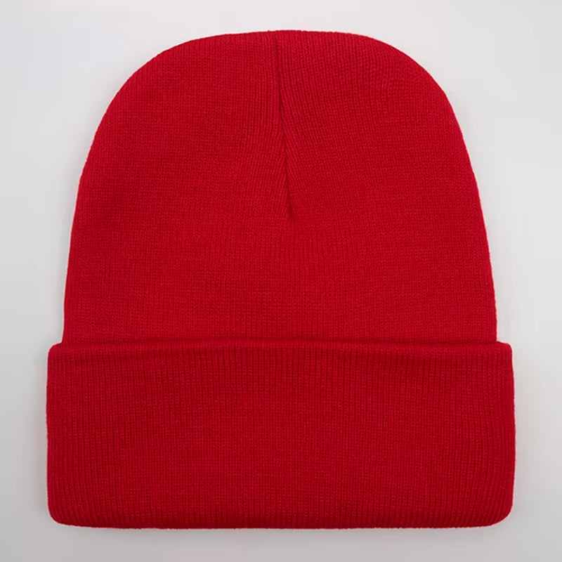 Unisex Wool Blend Knitted Beanie - Soft, Warm Winter Cap Available in 24 Colors